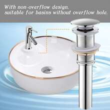 Bathroom Sink Pop-Up Drain, Sink Drain Pipe, Anti-Clog Sink Drain Filter, Brushed Nickel - Pop-up Drain - View 8