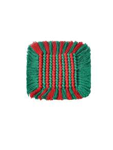 1/4pcs Boho Hand Woven Cotton Rope Coaster, Square Tassel Braided Heat Resistant Cup Mat, Striped Decorative Table Pad For Coffee Mug Tea Cup, Kitchen Dining Table Home Tabletop Decoration - Multicolor - View 9