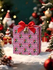 1 Roll Of Christmas Gift Wrapping Paper ,Perfect For Christmas Gift Wrapping,Decorating For Christmas Parties,Holiday Party Decor,Home Festive Decoration,DIY Craft,Festive Favour Wrapping 1 Roll Size: 43 Cm X 300 Cm. - A - View 7