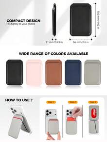 EIGIIS Magnetic Phone Wallet, Magnetic Stand Card Holder, Adjustable Stand With 3-5 Card Slots, Suitable For Daily Use, Modern Wallet Design, Durable Wallet Compatible With All Phones, Magnetic Phone Accessory - Multicolor-2 - View 9