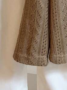 2pcs/Set Boys Vintage Lapel Hollow Button Long Sleeve Top + Pocket Wide Leg Pants Set, Daily Outdoor, Autumn - Brown - View 5