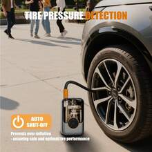 Portable Tire Inflator, Cordless Air Compressor, Rechargeable Electric Tire Pump With Digital Pressure Gauge, Led Light, Auto Shut-Off, 150psi Fast Inflation For Cars, Motorcycles, Bicycles & Balls.7.4V 2000mAh - Wireless - View 5
