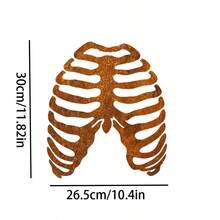 Ribcage Skeleton Rusty Metal Halloween Wall Art, Inner Strength Gothic Dark Boho Ribcage Skeleton Halloween Decoration - Ribcage Skeleton - View 4