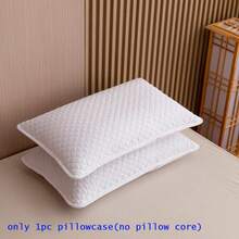 1pc White Diamond Quilted Pillowcase (No Pillow Insert), Piped Edge Design, Soft And Breathable, Decorative Pillow Cover, Suitable For Bedroom, Guest Room, Hotel Use, Multiple Sizes Available - White - View 4