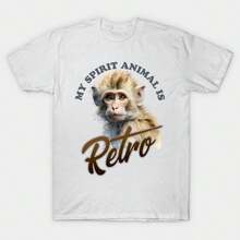 Unisex-Summer/Autumn T-Shirts - My Spirit Animal Is Retro T-Shirt-Streetwear,Y2k,Herren,Pasha Style,Herbst Outfit,Essentials,Baumwolle Herren,Vintage, - White - View 1