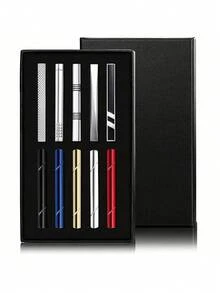 10pcs Men's Tie Clips, Silver & Black Tie Bars, Suitable For Regular Ties, Classic Tie Buckles, For Wedding, Meeting, Business, With Gift Box - Multicolor - View 15