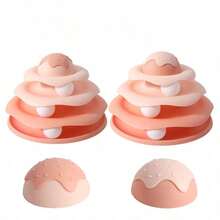 1pc Interactive Cat Track Toy, 3-Layer Rotating Ball Toy, Suitable For Indoor Cats, Educational And Boredom Relief, Relieves Adult Cats' Boredom And Anxiety, Detachable Cat Tower Ball, Combines Play And Training Functions, An Educational Toy - Multicolor - View 7