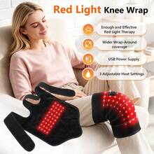 Hailicare Balutan Lutut Pemanas, Bantalan Lutut Pemanas Lampu Merah Bertenaga USB, Kontrol Suhu 3 Tingkat dengan Manik Lampu Merah 660nm, Dukungan Termal yang Dapat Diatur untuk Lutut, Siku, dan Kaki untuk Penggunaan Sehari-hari, Tanpa Baterai Terintegrasi, Hadiah Hangat untuk Keluarga & Teman - Hitam - View 1