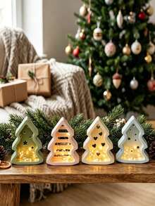 3/4/6 Cavity Christmas Tree Silicone Mold, Clay Mold, Christmas Tree Candle Holder Mold, Suitable For Making Plaster Decorations, Resin Decorations, Christmas Decorations, Home Atmosphere Decorations, Handmade Crafts, Holiday Gifts - Multicolor - View 5