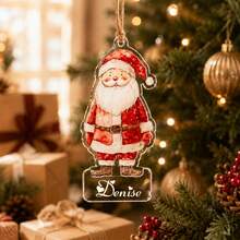 Custom Name Christmas Ornament, Personalized Santa Reindeer Tree Hanging Decor, Festive Holiday Style, Customized Christmas Tree Decoration, Customizable Name Pendant, Christmas Home Decor, Holiday Keepsake Gift, Bag Charm, Gifts For Family, Friends - Style a - View 6