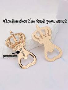 5/10Pcs Laser Engraving Allows For Customized Text. This Is A Crown-Shaped Beer Opener. It Can Be Engraved With Personalized Text. It Is Suitable For Giving As A Gift Or For Personal Use. - Multicolor - View 8
