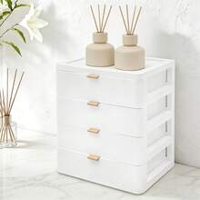 Tabletop Mount Storage Box Desk Organizer With Drawer 26*20.2*29cm For Office - White - View 1