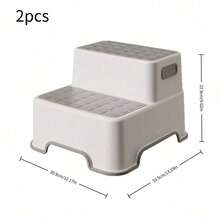 1 Pc / 2 Pcs Multi‑Functional Non‑Slip 2‑Step Stool, Stable Non‑Slip Foot Pads, High Load‑Bearing Capacity, Built‑In Portable Handle, Suitable For Fetching Items In Kitchen And Living Room, Easy To Clean And Space‑Saving,Wash Hands Foot Stool - Random Color - View 9
