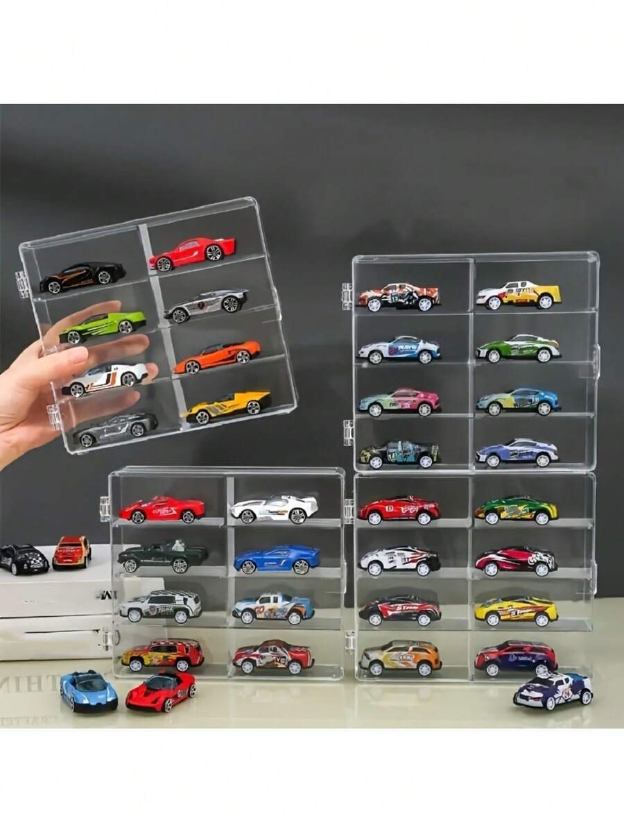 1pc High-Quality Transparent Acrylic 8-Compartment Display Box, Multi-Functional Art Supplies Storage & Carrying Box, Practical Desktop Organizer, Keeps Desktop Tidy, Suitable For Daily Desktop Use