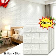 Thickened Waterproof 3D Self-Adhesive Wallpaper, Brick Pattern, 38cm X 35cm Wall Decor Sticker, Anti-Stain Anti-Collision, Suitable For Living Room, Kitchen And Bedroom Background, Multiple Colors Available - A - View 18