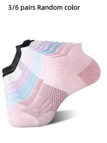3/5/6/10/15/20pcs Women's Low-Cut Short Sports Socks, Spring/Summer Short Tube Fitness Badminton Running Tab Socks - Multicolor - View 18