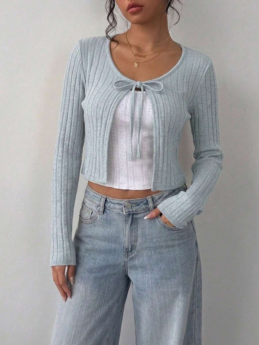 Women Cardigans - Dusty Blue - View 1