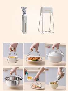 Anti-Scald Hot Plate Gripper, Heat-Resistant Rust-Proof Plate/Bowl/Pot Holder, Suitable For Steamer, Hot Dishes, Multi-Function Kitchen Clip, Suitable For Pots, Skillets, Steamers - Multicolor - View 8