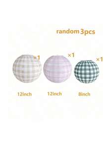 6pcs Colorful Plaid Round Paper Lanterns, Suitable For Bachelorette Party, Birthday Party, Outdoor Activities, Camping, Wedding, Home Decor - Multicolor - View 10