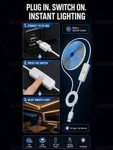 GLANBERT 5M COB LED Strip Light, Plug And Play, 5V Low Voltage, Car Decorative Light Strip, Holiday Decoration - COB LED Strip - View 10
