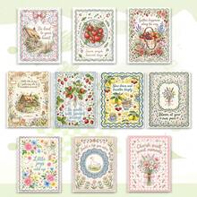 10pcs Vintage Floral Cottagecore Stickers, Cute Aesthetic Botanical & Animal Art Decal, Scrapbooking Journaling Laptop Phone Case Decor - 10Pcs - View 12