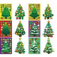 12/24pcs Christmas Tree DIY Stickers - Create Various Holiday Tree Patterns With Decorations And Stars, Interactive Puzzle Toy To Promote Brain Development, Children's Party Gifts, Gift Wrapping, Classroom Activities, Christmas And Holiday Gifts - Mixed Color - View 2