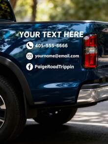Custom Business Car Decal, Personalized Vinyl Vehicle Sticker With Name, Phone Number & Social Media, Contact Information Decal For Car, Truck & Van, Waterproof Business Advertising Sticker, Small Business Branding & Marketing - Multicolor - View 4