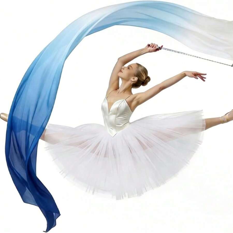 1 Set 3 Meters Long Telescopic Pole Dance Ribbon, Tap Dance Group Dance, Ballet, Beginner-Friendly Dance Prop, Praise And Worship Ceremony Ribbon, Suitable For Christmas, Halloween, Performance Events - Multicolor - View 1