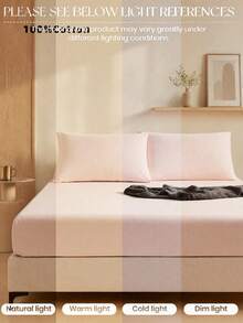 1pc Solid Light Pink Fitted Sheet, Mattress Protector, Mattress Cover, Fitted Sheet, Soft & Breathable, Fits Various Bed Sizes - Twin, Full, Queen, King, Deep Pocket Design Up To 11.8 Inches, Dorm Bedding, Back To School Bedding - Baby Pink - View 7
