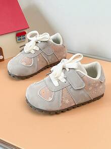 Toddler Floral Patchwork Hook-And-Loop Soft Sole Lightweight Infant Shoes For Home And Outdoor Wear - Blue - View 1