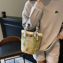 Tas Tangan Ember Motif Bunga Jacquard, Tas Jinjing Kain Wanita, Tas Penyimpanan Kecil untuk Aktivitas Sehari-hari - MultiWarna - View 4
