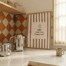 1pc Frameless Cozy Neutral Home Coffee Quote Wall Art Dorm Gift - Multi-color - View 3