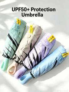 Hanging 5-Fold Mini Umbrella With Ring Buckle, Lightweight Portable Rain & Sun Umbrella, Suitable For Handbags, Backpacks And Outdoor Use - Multicolor - View 7