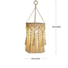 1 buah Kap Lampu Makrame Gaya Bohemian, Lampu Gantung Dekorasi, Kap Lampu Tenun Buatan Tangan, Kap Lampu Rumbai, Seni Serat, Dekorasi Gantung - Lampu dan Adaptor Daya Tidak Termasuk - Seperti yang ditunjukkan pada gambar - View 15