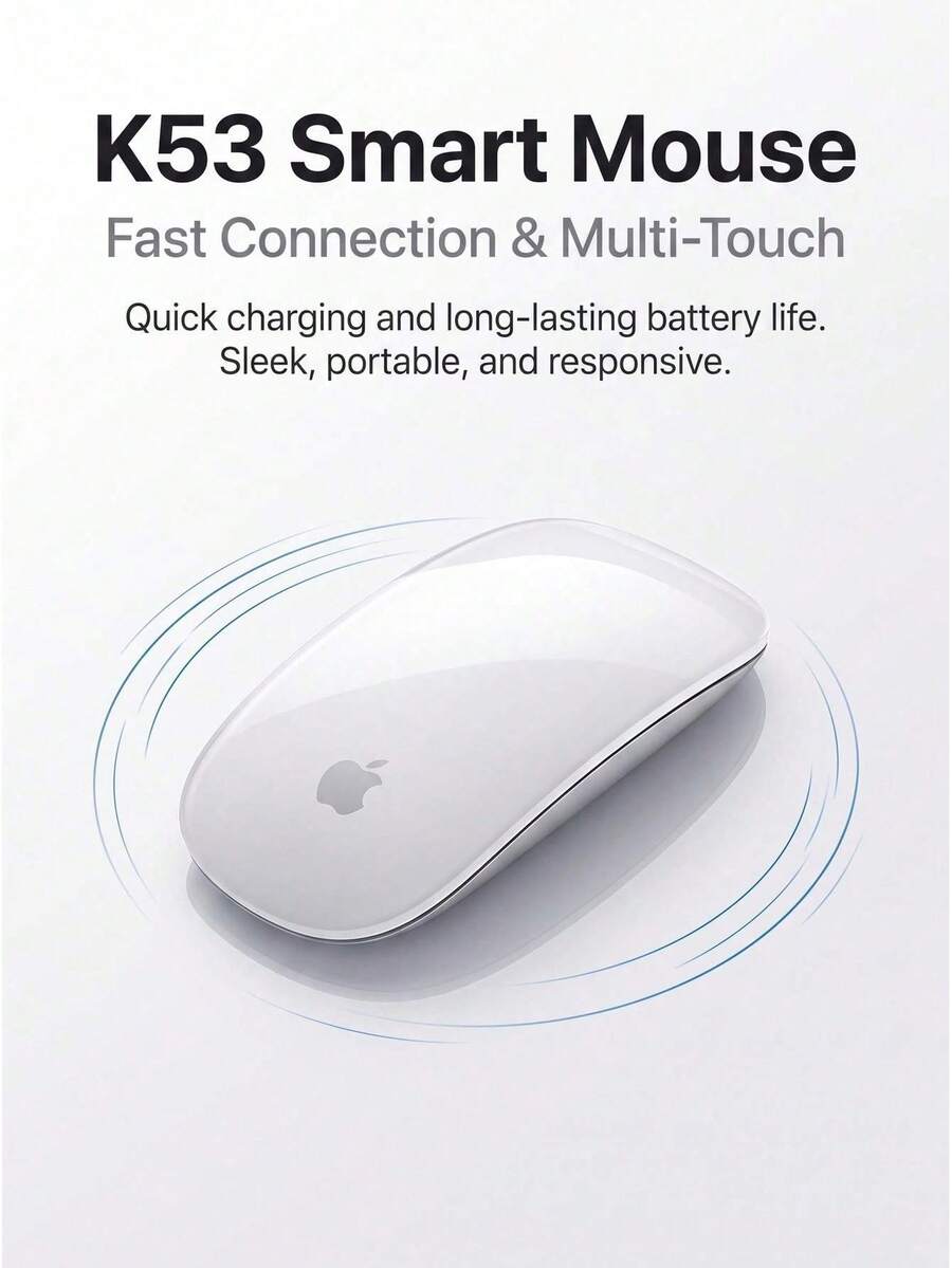 Apple K53 Wireless Bluetooth Mouse, Full-Surface Multi-Touch Gestures, USB-C Charging Long Battery Life, MaciPad Office & Creative Mouse - View 1