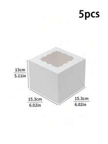 5pcs/10pcs 6*6*5in Wavy Window Macaron Packaging Box, Large White Cardboard New Bridesmaid Gift Candy Gift Box With Window Wavy Edge Pastry Box, Pastries, Chocolates, Cookies, Pies, Dessert Packaging Box, Suitable For Birthdays, Parties, Weddings - View 13