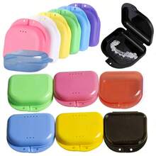 Ventilated Denture Case With Sealed Lid, Transparent Retainer/Night Guard Storage Box, Individually Packaged, Multiple Colors Available - Multicolor - View 2