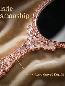 1/4/10/20pcs Vintage Handheld Makeup Mirror Set, With Gold/Silver/Rose Gold Small Embossed Design, Portable Makeup Mirror, This Small Embossed Mirror Is Perfect For Princess Theme Party And Travel - Multicolor - View 6