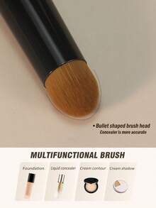 3pcs Makeup Brush Set, Includes Foundation Brush, Contour Brush, Concealer Brush, Suitable For Bronze Cream Foundation Application, Contour Powder Brush, Concealer Brush For Delicate Blending, Multi-Purpose Makeup Tools, Perfect For Beginner Makeup Artists - White - View 4
