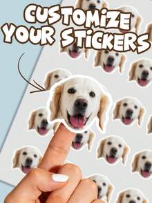 Custom Pet Portrait Stickers, Personalized Dog And Cat Face Photo Stickers, Waterproof Die-Cut Vinyl Decals In Multiple Sizes, Pet Photo Labels For Parties, Events, Gift Bags, Envelopes, Invitations, Scrapbooks, Tumblers, Laptops And DIY Crafts - Multi-color C - View 2