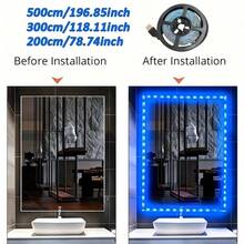 PC White/Warm LED Flexible Light Strip, Self-Adhesive Backing, Suitable For Home Lighting Decoration In Living Room, Bedroom, Kitchen, Ceiling, Stairs | Christmas Halloween Mysterious Atmosphere Lighting - Multicolor - View 10