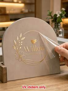 Custom UV Transfer Stickers, Personalized Gold Foil 3D Decals, Custom Logo Name Text Stickers, Waterproof Removable Labels, Suitable For Gift Boxes, Packaging, Cups, Bottles, Wedding DIY And Commercial Brand Promotion - Multicolor - View 11