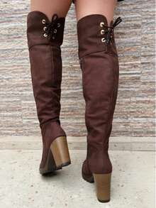 Women Knee-High Boots - Café - View 7