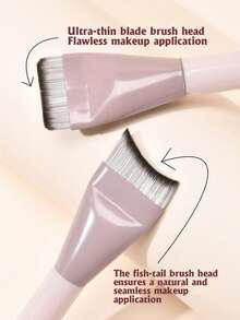 Fish‑Tail Foundation Brush With Stainless Steel Makeup Mixing Palette, Flat Angled No‑Trace Makeup Brush Set For Liquid Foundation, Cream, Mud Mask, Professional Cosmetic Tool Kit - Multicolor - View 7