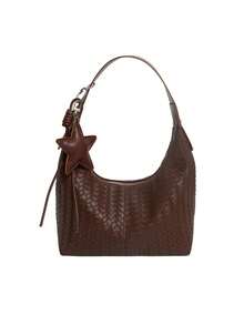 Personalized Woven Shoulder Bag With Niche Design, Fashionable And Elegant Style Armpit Bag, Exquisite Daily Use Suitable For Commuting And Dating - Coffee - View 7