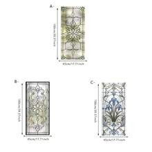 1/3件裝復古綠色花卉窗貼，可重複使用隱私貼紙，經典花卉圖案居家裝飾，適用於廚房、浴室與客廳窗戶裝飾 - 多色 - 查看 13