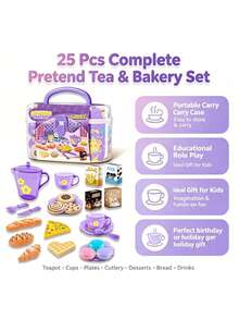 Early Education Realistic Children's Pretend Play Kitchen Utensils Toy Set With Storage Box, Kids Role Play Kitchen Party Gift Toy Set, Children's Day Gift For Boys And Girls, Birthday Gift, Christmas Gift - Multicolor - View 7
