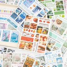 1 buah Buku Stiker Perencana Vintage 30 Lembar Gaya Stiker Pemandangan Laut Makanan Bunga Stiker untuk Pelajar Scrapbook Album Foto Casing Ponsel Dekorasi DIY - Buku stiker - View 3