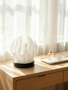 1/Pc Flower-Shaped Wavy Lamp Shade, Soft Translucent Table Lamp Shade, Home Space Atmosphere Decorative Accessory, Living Room Bedroom Luxury Artistic Lamp Shade - Pleated Lampshade - View 5