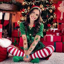 The Grinch 4pcs/Set Temporary Decorative Stickers, Green Monster Pattern, Suitable For Christmas Party Photo Props, Home Holiday Fun, Can Be Used As Christmas Stocking Fillers, Holiday Party Small Gifts - Multicolor - View 3